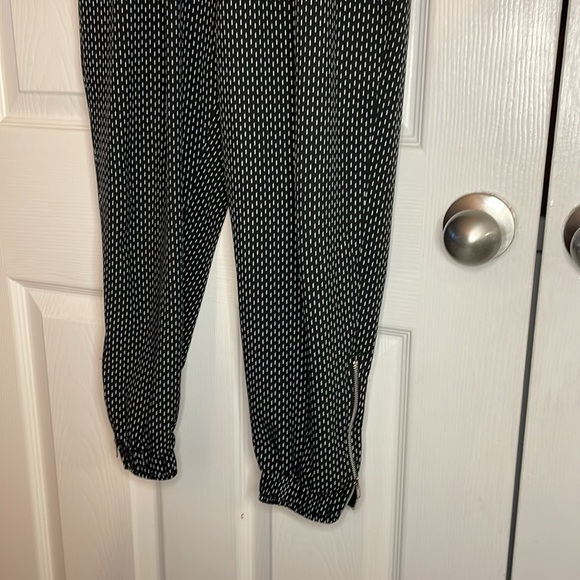 Albion Black and White Jumpsuit - Silver zipper at ankle XXS - Picture 2 of 9